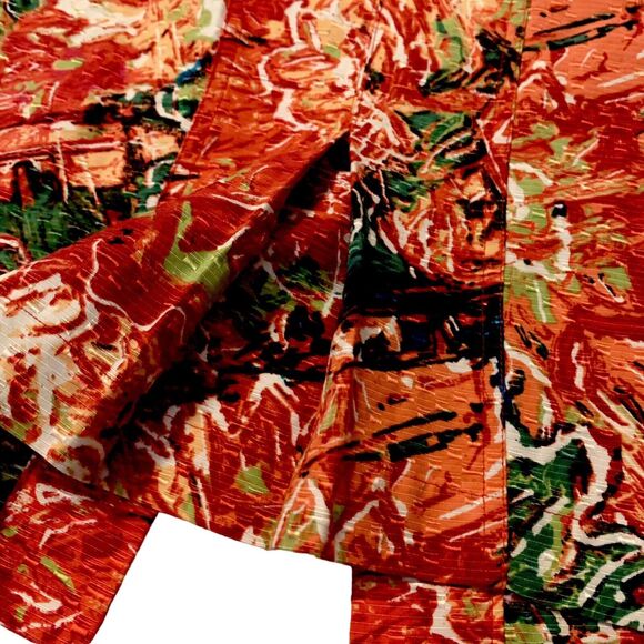 Chico’s Artsy Silk Blend Top Shacket Red WaterColor 0 (Small) Women CareerCore - Picture 12 of 15